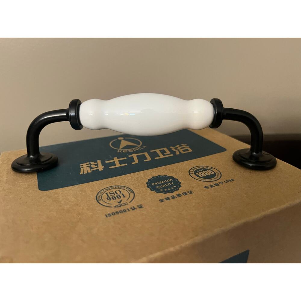 NIB KES Ceramic Cabinet Pull Handle, Oil Black 10PK